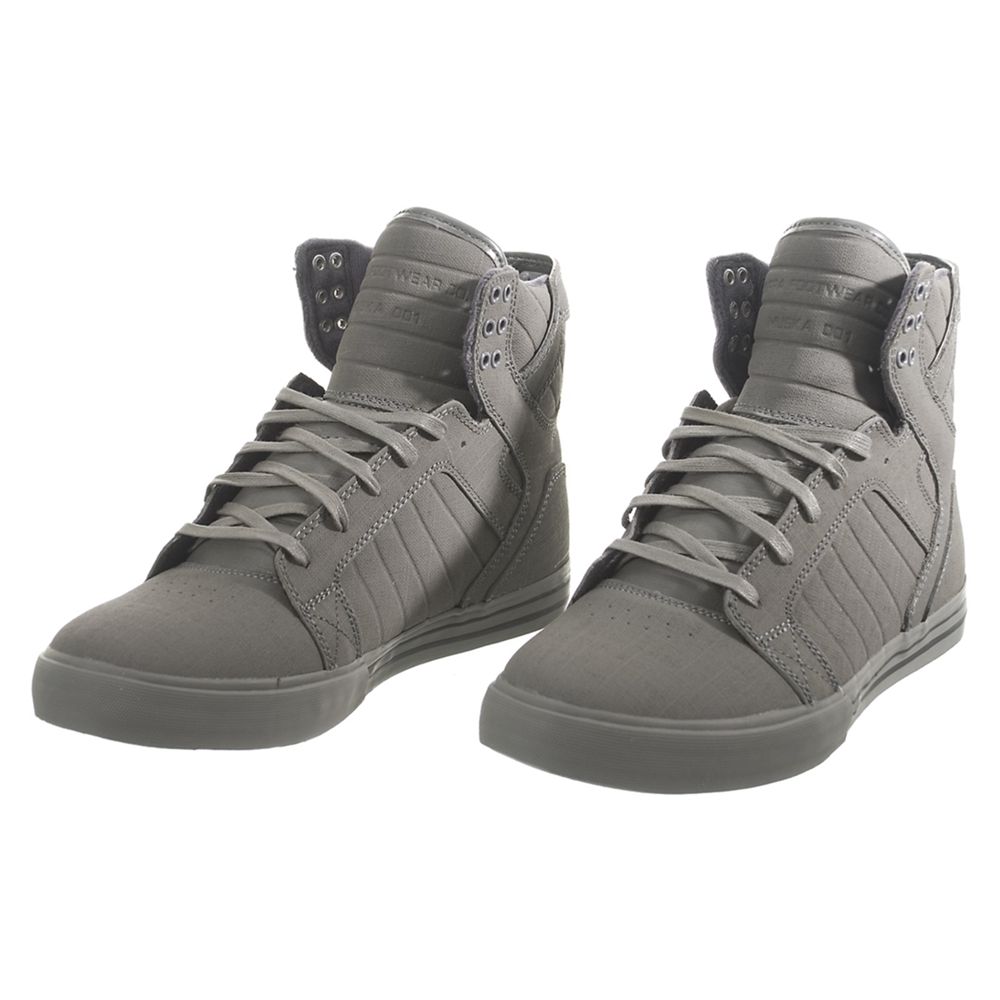 Baskets Montantes Supra SkyTop Grise Tuf Grey/Gunny Homme | FSZ-24503667